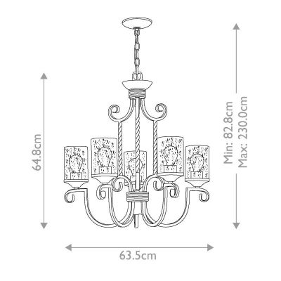 Elstead Lighting Casa lampa wisząca 5x60 W czarna HK-CASA5