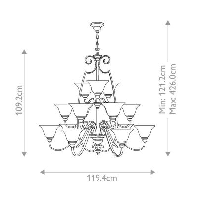 Elstead Lighting Cello lampa wisząca 15x60 W brązowa HK-CELLO15