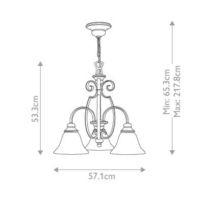 Elstead Lighting Cello lampa wisząca 3x60 W brązowa HK-CELLO3