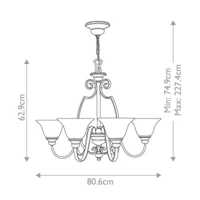 Elstead Lighting Cello lampa wisząca 6x60 W brązowa HK-CELLO6