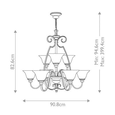 Elstead Lighting Cello lampa wisząca 9x60 W brązowa HK-CELLO9