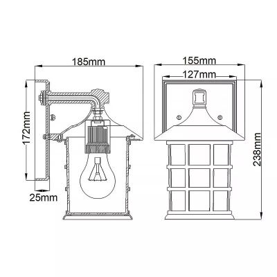 Elstead Lighting Freeport kinkiet zewnętrzny 1x40 W czarny HK-FREEPORT2-S-TBK