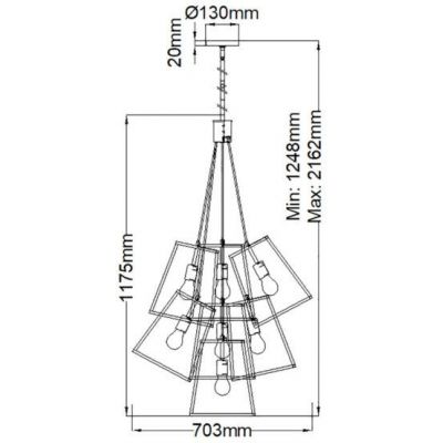 Elstead Lighting Fulton lampa wisząca 7x60 W mosiądz-brązowa HK-FULTON-7P