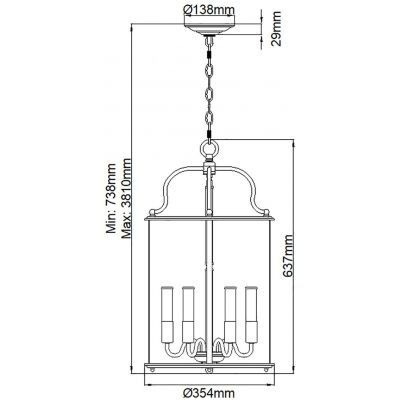 Elstead Lighting Gentry lampa wisząca 6x60 W mosiądz polerowany HK-GENTRY-P-L-PB