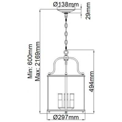 Elstead Lighting Gentry lampa wisząca 4x60 W nikiel HK-GENTRY-P-M-PN