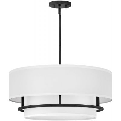 Elstead Lighting Graham lampa wisząca 4x40 W biała-czarna HK-GRAHAM-L-BK