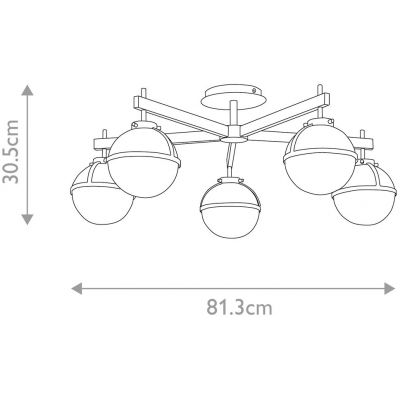 Elstead Lighting Hollis lampa podsufitowa 5x40 W biała-czarna HK-HOLLIS-5-O-BK
