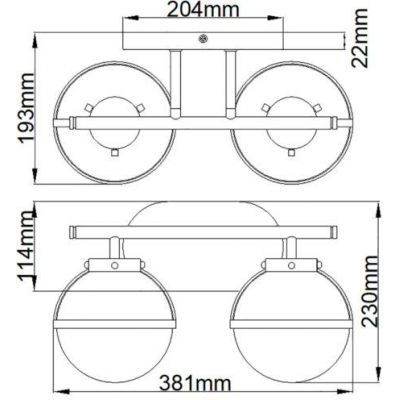 Elstead Lighting Hollis kinkiet 2x40 W biały-czarny HK-HOLLIS2-O-BK-BATH