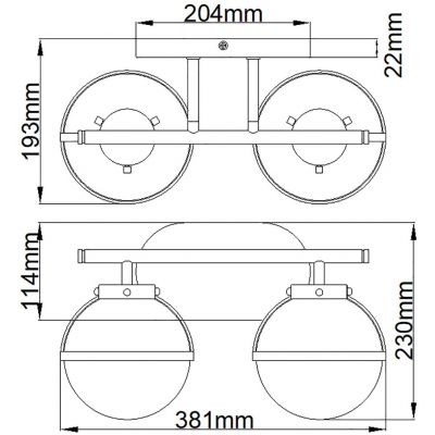 Elstead Lighting Hollis kinkiet 2x40 W biały-stary mosiądz HK-HOLLIS2-O-HB-BATH