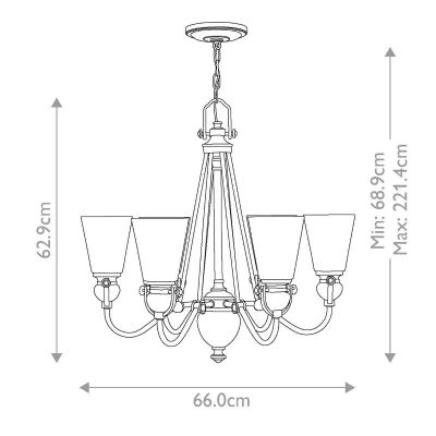 Elstead Lighting Mayflower lampa wisząca 6x60 W brązowa HK-MAYFLOWER6