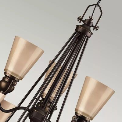 Elstead Lighting Mayflower lampa wisząca 9x60 W brązowa HK-MAYFLOWER9
