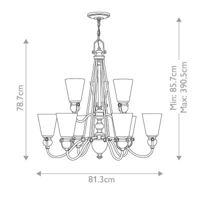 Elstead Lighting Mayflower lampa wisząca 9x60 W brązowa HK-MAYFLOWER9