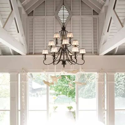 Elstead Lighting Plymouth lampa wisząca 15x40 W brązowa HK-PLYMOUTH15