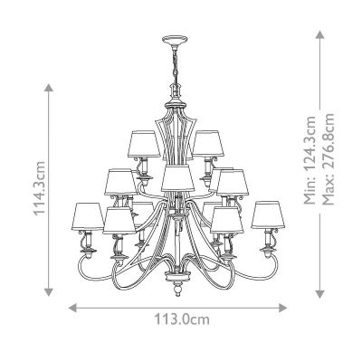 Elstead Lighting Plymouth lampa wisząca 15x40 W brązowa HK-PLYMOUTH15