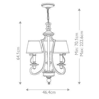 Elstead Lighting Plymouth lampa wisząca 3x40 W brązowa HK-PLYMOUTH3