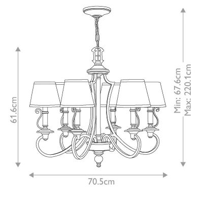 Elstead Lighting Plymouth lampa wisząca 6x40 W brązowa HK-PLYMOUTH6