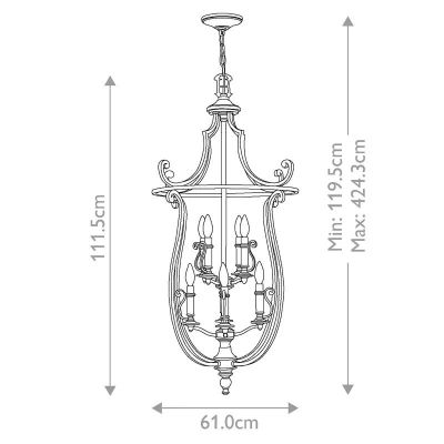 Elstead Lighting Plymouth lampa wisząca 8x60 W brązowa HK-PLYMOUTH8-P