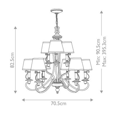 Elstead Lighting Plymouth lampa wisząca 9x40 W brązowa HK-PLYMOUTH9