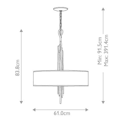 Elstead Lighting Spyre lampa wisząca 6x60 W brązowa HK-SPYRE6P-MMB