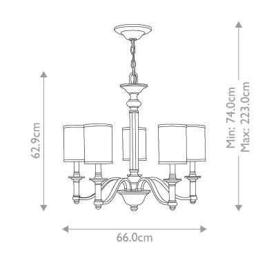 Elstead Lighting Sussex lampa wisząca 5x40 W nikiel HK-SUSSEX5