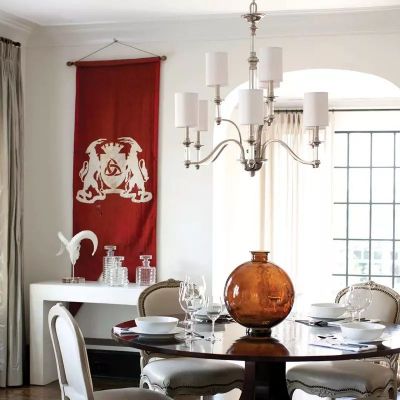 Elstead Lighting Sussex lampa wisząca 9x40 W nikiel HK-SUSSEX9