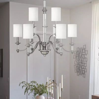 Elstead Lighting Sussex lampa wisząca 9x40 W nikiel HK-SUSSEX9