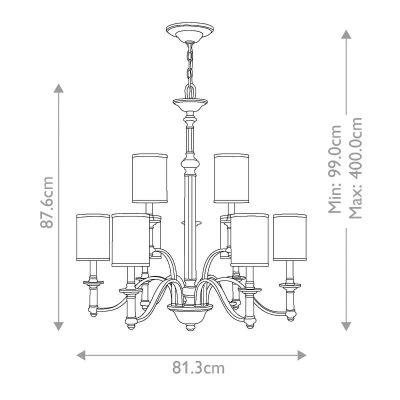 Elstead Lighting Sussex lampa wisząca 9x40 W nikiel HK-SUSSEX9