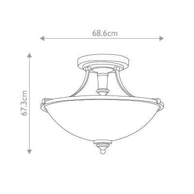 Elstead Lighting Truman lampa podsufitowa 3x60 W nikiel HK-TRUMAN-SF