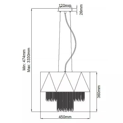 Elstead Lighting Zuma lampa wisząca 6x60 W czarna/złota HK-ZUMA6-SBG