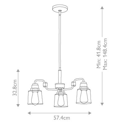 Elstead Lighting Aivian lampa wisząca 3x60 W mosiądz KL-AIVIAN3-WBR