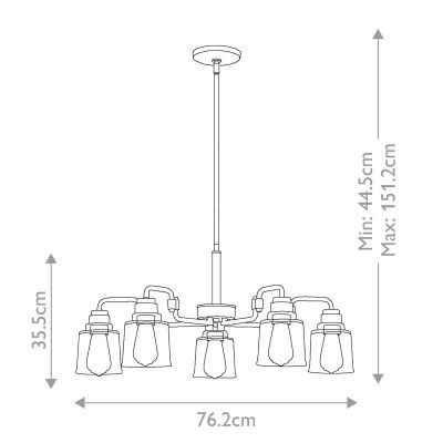 Elstead Lighting Aivian lampa wisząca 5x60 W mosiądz KL-AIVIAN5-WBR