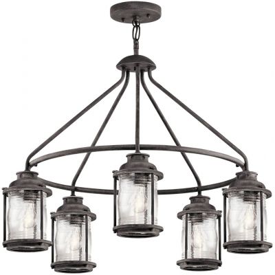 Elstead Lighting Ashland Bay lampa wisząca 5x60 W postarzany cynk KL-ASHLANDBAY-5P