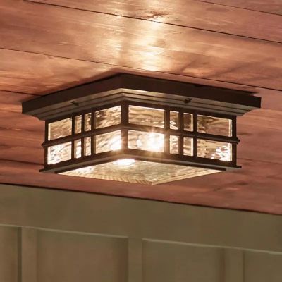Elstead Lighting Beacon Square lampa podsufitowa zewnętrzna 2x60 W brązowa KL-BEACON-SQUARE-F-OZ