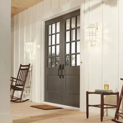 Elstead Lighting Beacon Square kinkiet zewnętrzny 1x60 W biały KL-BEACON-SQUARE-M-WHT