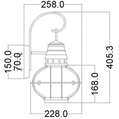 Elstead Lighting Bridge Point kinkiet zewnętrzny 1x60 W mosiądz KL-BRIDGEPOINT-M-NBR