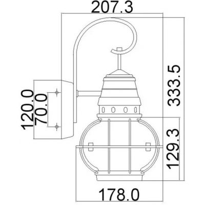 Elstead Lighting Bridge Point kinkiet zewnętrzny 1x60 W mosiądz KL-BRIDGEPOINT-S-NBR