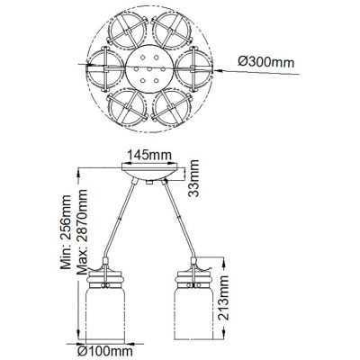 Elstead Lighting Brinley lampa wisząca 6x60 W szczotkowany mosiądz KL-BRINLEY6-BB