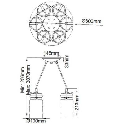 Elstead Lighting Brinley lampa wisząca 6x60 W szczotkowany nikiel KL-BRINLEY6-NI