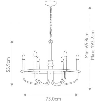 Elstead Lighting Capitol Hill lampa wisząca 6x40 W naturalny mosiądz KL-CAPITOL-HILL6-PNBR