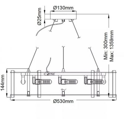Elstead Lighting Crystal Skye lampa wisząca 8x3 W chrom KL-CRYSTAL-SKYE8