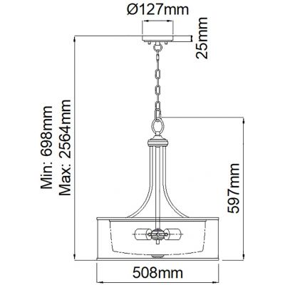 Elstead Lighting Lacey lampa wisząca 4x40 W antyczny pewter/biała KL-LACEY-P-L-AP