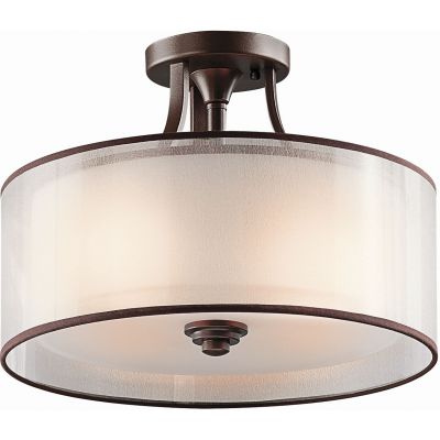 Elstead Lighting Lacey lampa podsufitowa 3x40 W brązowa-kremowa KL-LACEY-SF-MB