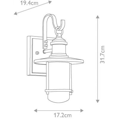 Elstead Lighting Riverwood kinkiet zewnętrzny 1x60 W postarzany cynk KL-RIVERWOOD2-S