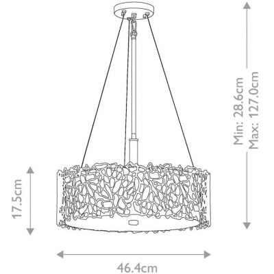 Elstead Lighting Silver Coral lampa wisząca 3x60 W KL-SILVER-CORAL-P-A