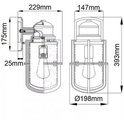 Elstead Lighting Suri kinkiet zewnętrzny 1x60 W czarny KL-SURI-M