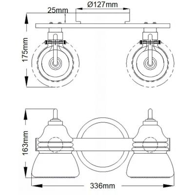 Elstead Lighting Talland kinkiet 2x3 W chrom KL-TALLAND2-PC-BATH