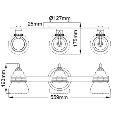 Elstead Lighting Talland kinkiet 3x3 W chrom KL-TALLAND3-PC-BATH