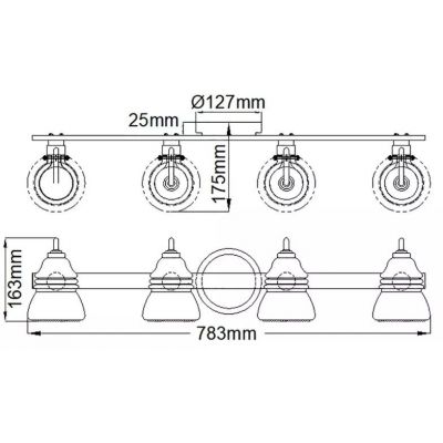 Elstead Lighting Talland kinkiet 4x3 W chrom KL-TALLAND4-PC-BATH