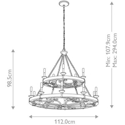 Elstead Lighting Taulbee lampa wisząca 15x60 W KL-TAULBEE15