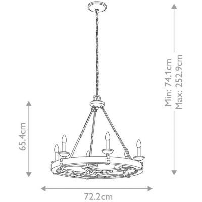 Elstead Lighting Taulbee lampa wisząca 6x60 W KL-TAULBEE6